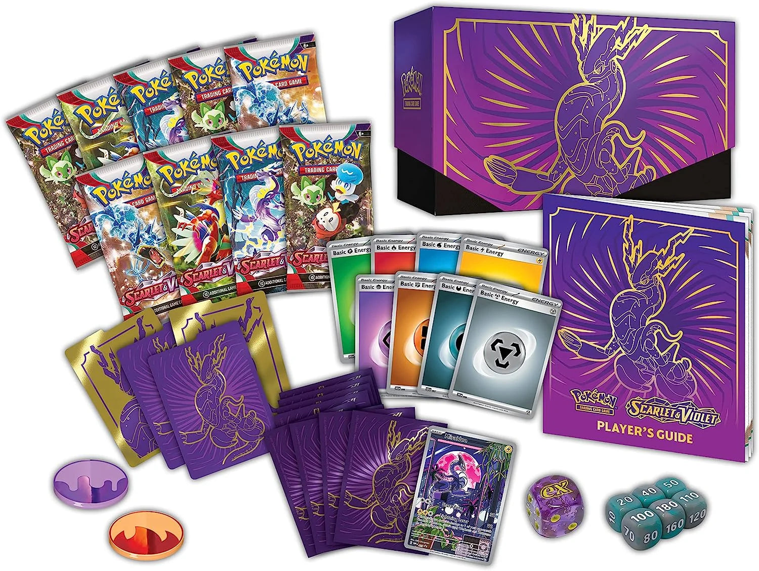 Trading Card Game: Scarlet & Violet Elite Trainer Box - Easy to Play (Red or Purple)