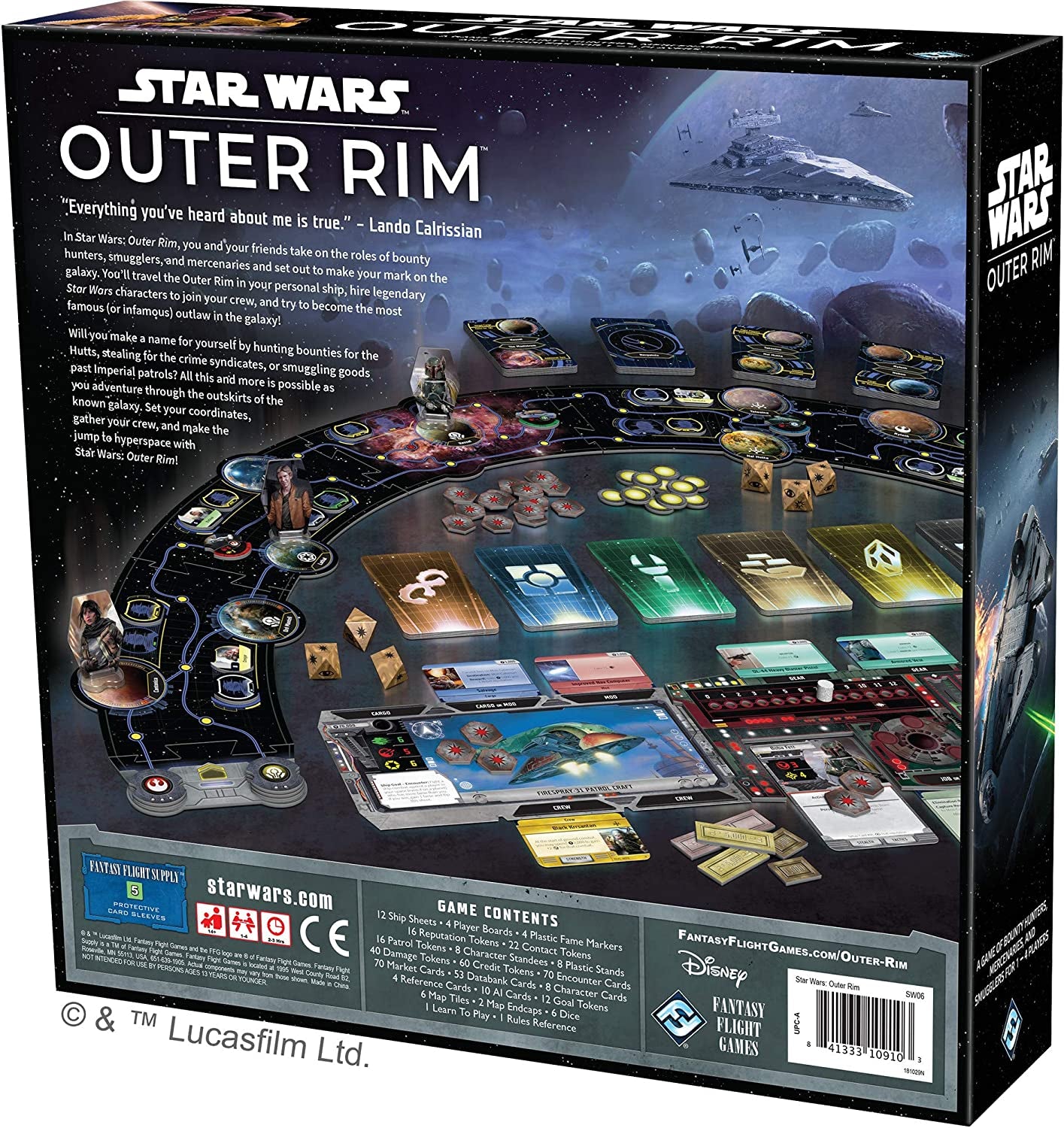 Star Wars Outer Rim Board Game - Strategy Game, Fun Family Adventure for Kids & Adults, Ages 14+, 1-4 Players, 3-4 Hour Playtime