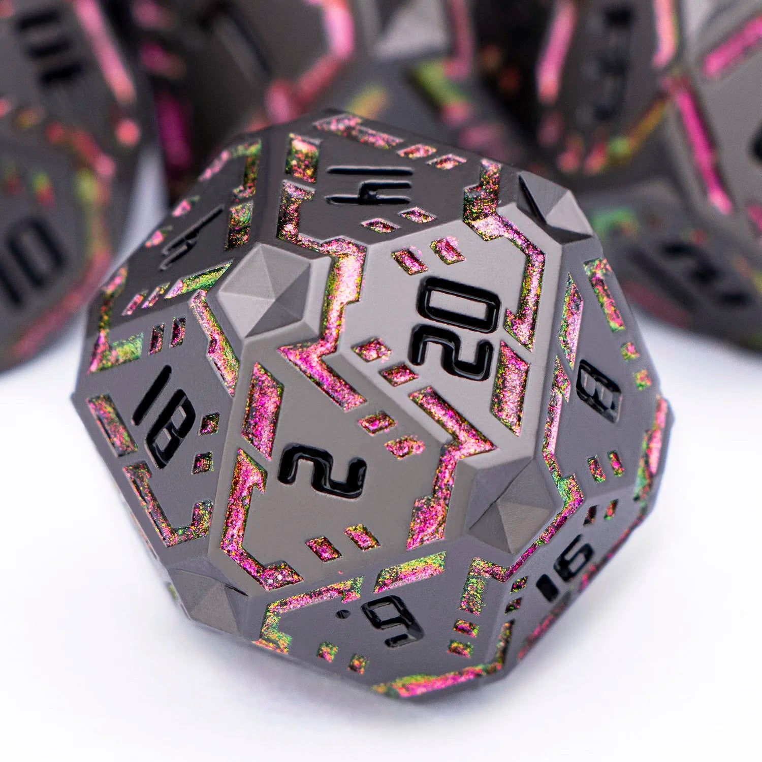 Stripe DND Metal Dice Set for DnD Dungeon & Dragon Pathfinder D20 RPG Polyhedral Table Role Playing Games D&D Handmade Dice
