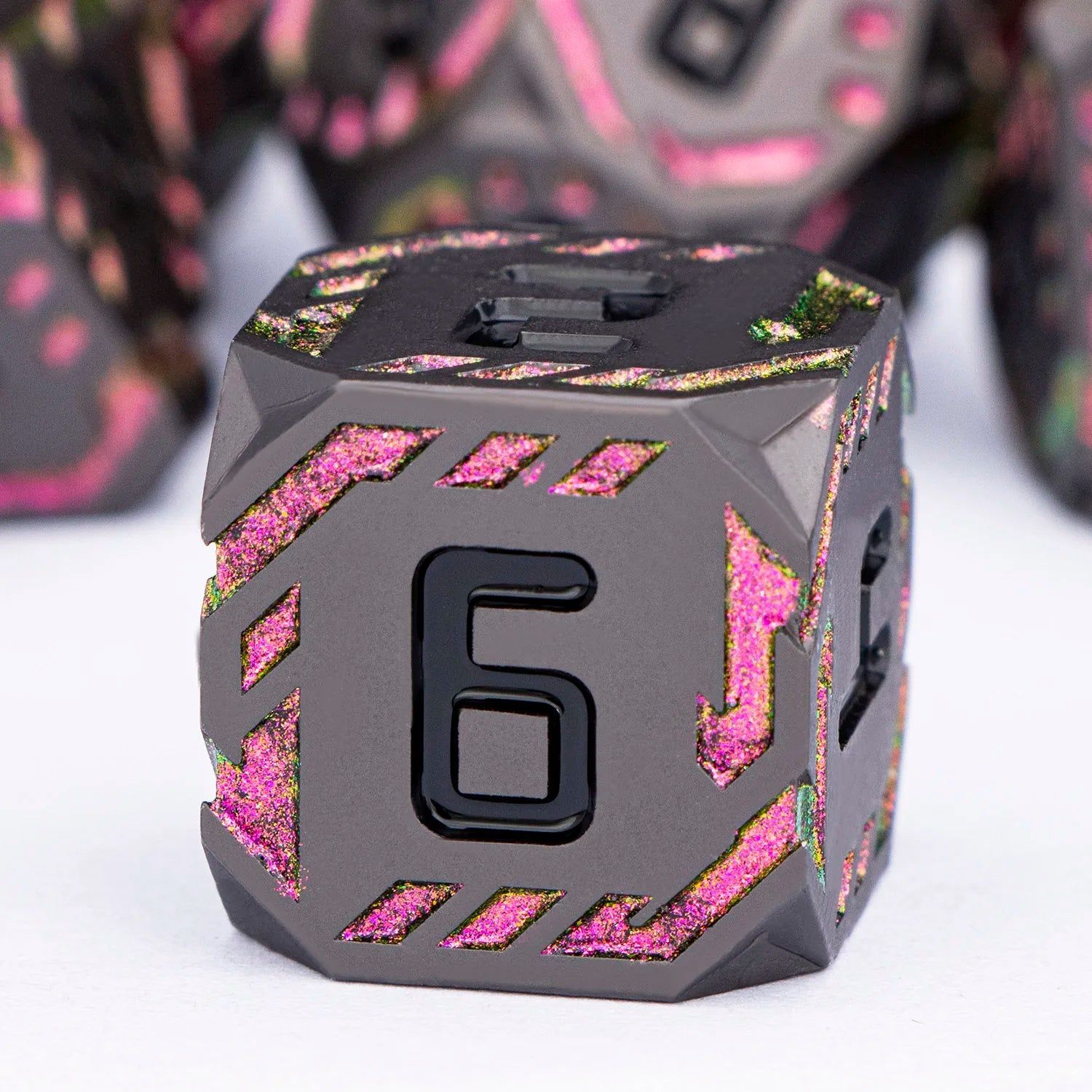 Stripe DND Metal Dice Set for DnD Dungeon & Dragon Pathfinder D20 RPG Polyhedral Table Role Playing Games D&D Handmade Dice