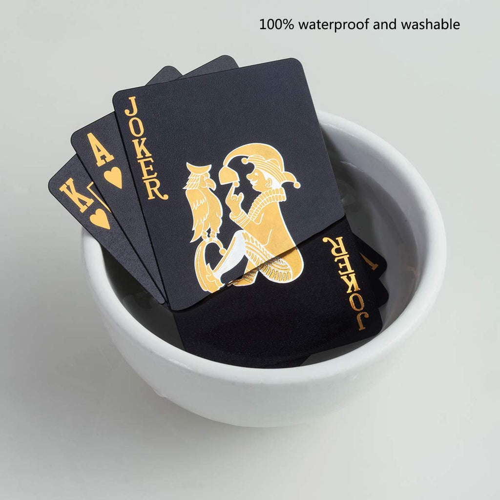 Waterproof Playing Cards, Plastic Playing Cards, Deck of Cards, Gift Poker (Black Diamond Cards)